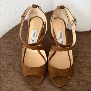 Jimmy Choo Tan Suede Heels